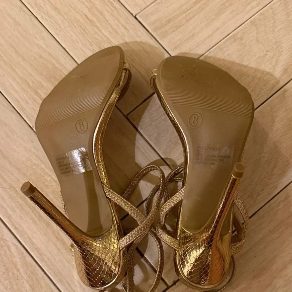Lulus Gold Strappy Heels - Picture 2 of 2